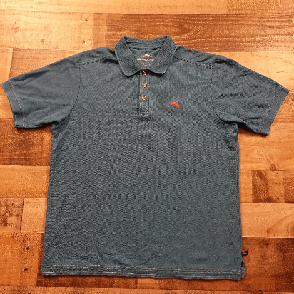 Tommy Bahama Supima Cotton Polo Shirt Men’s Medium‎ Blue Short Sleeve Casual